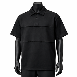 Camiseta Polo Negra Extra Grande Personalizada para Hombre, de Manga Corta, Estilo Casual, para Golf, Venta al Por Mayor, Fabricante OEM - Product Image 1