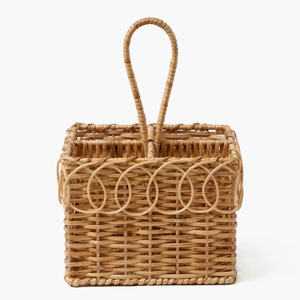Hot New Handwoven Rattan Utensil Organizer For Dining <b>Table</b> Styling Boho Style Wicker Utensil <b>Caddy</b> From Vietnam Supplier - Product Image 3