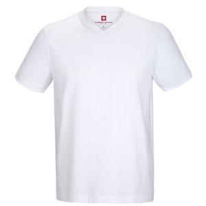 T-shirt in cotone elasticizzato con scollo a V - Product Image 4