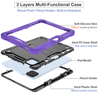 Funda Resistente para Tablet Xiaomi Pad 7/7 Pro, 3 Capas, Antigolpes, TPU y PC, Soporte Plegable Horizontal, Porta Lápiz, B2B Industrial