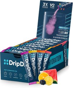 Paquetes de Hidratación DripDrop - Paquete Variado de Bebidas Electrolíticas en Sobres Individuales - Sandía, Bayas, Limón, Naranja, 80 Sobres - Product Image 2