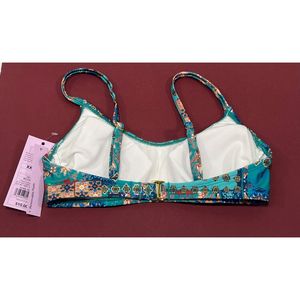 Top de Bikini con Estampado de Patchwork Azul Wild Fable, Talla XXS, Bralette para Mujer, Traje de Baño de 2 Piezas, Logotipo Personalizado, Transpirable - Product Image 3