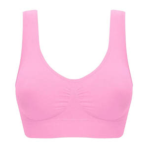 เสื้อชั้นในกีฬาสำหรับผู้หญิงไซส์ใหญ่ แบบเรียบง่าย เหมาะสำหรับวิ่งและออกกำลังกายในยิม-ระบายอากาศได้ดี กระชับมีโลโก้ด้านหน้า รองรับทรงได้ดี ผลิตจากผ้าสแปนเด็กซ์/ไนลอน - Product Image 1