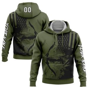 Directo industria venta al por mayor 3D bordado personalizado cosido Oro Verde gradiente moda deportes pulóver Sudadera con capucha - Product Image 6