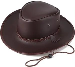 Vendita all'ingrosso calda a buon mercato Vintage in finto feltro cappelli da Cowboy Western Fedora messicano cappelli da Cowboy per gli uomini