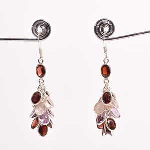 Pendientes colgantes clásicos de Plata de Ley 925, joyería colgante fina con piedras preciosas mixtas - Product Image 3