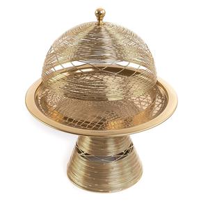 Lot de 2 présentoirs en métal avec couvercle Cascades plaqué or pour Ramadan Eid Tabletop Arabic Dates & Chocolate Servant Stand - Product Image 5
