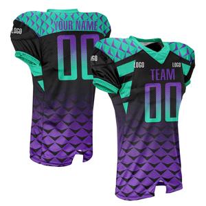 Uniforme de fútbol americano personalizado para adultos y jóvenes, camiseta de fútbol transpirable con cuello en V, uniforme de fútbol Atlético de malla - Product Image 3