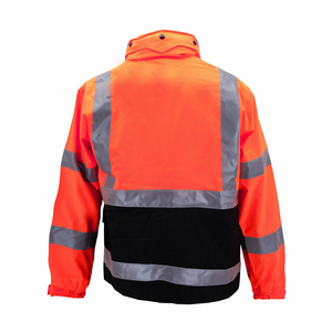 Vestes d'usage de sécurité de visibilité élevée dans les vestes imperméables d'usage de travail de couleur orange pour le polyester résistant de travail fait des vestes - Product Image 2