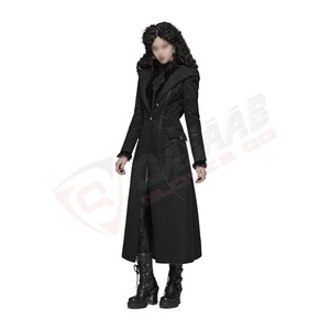 สีดํา-วิกตอเรียนแฟชั่นยาวWindbreaker Gothic Hoodedชุดฮาโลวีน-Cospalyเครื่องแต่งกาย-ยุคกลางชุดผู้หญิง - Product Image 5