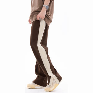 Tout nouveau automne hiver léger décontracté hommes jambe large pantalon de survêtement droit 100% coton - Product Image 3