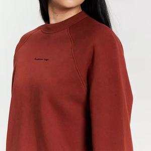 High Quality <b>Long</b> Sleeve Crew Neck Solid Color Premium Crewneck Pullover <b>Jumper</b> Top Vintage Streetwear Clothing <b>Women</b> Sweatshirt - Product Image 5