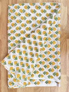 Tela con estampado de bloque de mano indio, hermosa Floral Tela con estampado de algodón hecha a mano, tela decorativa para correr - Product Image 4