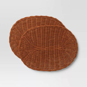 Napperon en rotin ovale fait à la main naturel tissé résistant à la chaleur tapis de Table à manger décor pour la maison cuisine Restaurant utilisation - Product Image 1