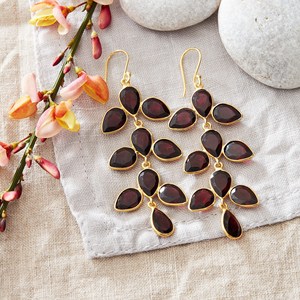 Personnalisé nouveau dernier original 925 bijoux en argent grenat pierre boucle d'oreille simple et élégante de haute qualité boucle d'oreille à faible coût - Product Image 2