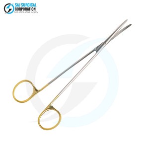 กรรไกรผ่าตัดโลหะขอบทองใบมีดโค้งสำหรับการผ่าตัดแบบทื่อทั่วไปโครงสร้างสำคัญอวัยวะ - Product Image 2