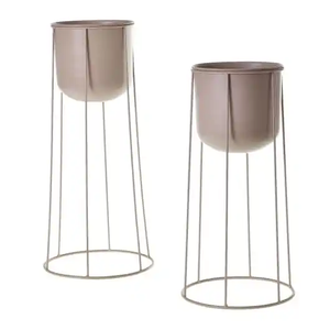 Venta caliente SET/2 macetas de flores de Metal de estilo moderno acabado personalizado para jardín boda y decoraciones para fiestas de Navidad - Product Image 4