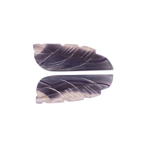 Pierre précieuse en vrac Multi Fluorite 2 pièces 73cts Lot de pierres précieuses sculpture pierre précieuse pour la fabrication de bijoux à la main pierre anneau boucle d'oreille - Product Image 5