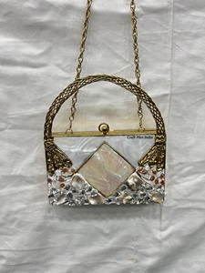 New Design resin metal Mother <b>of</b> Pearl Fashion Clutch <b>Bag</b> Ladies Evening Handbag for Bridal Events Available resin luxury clutch - Product Image 5