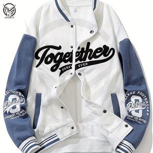 Winter <b>Smart</b> Casual Solid Coated Breathable Eco-Friendly Quick Dry Customized Color Varsity <b>Jacket</b> Embroidery Printing High - Product Image 1