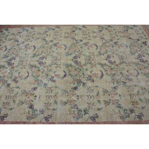 Alfombra turca Vintage, Beige, roja, 6,5x9,5 pies, área grande, diseño de retazos de lana para pasillo, dormitorio, sala de estar látex para, cabecera - Product Image 5
