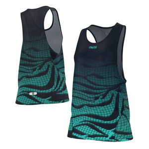 Women's Pro <b>Running</b> <b>Singlet</b> Dune Navy Knitted Fabric - Product Image 5