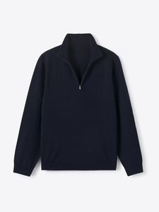 Suéter de Cuello Redondo con Cierre de Cremallera Delgada para Hombre, 100% Algodón Transpirable de Alta Calidad para Invierno, Estilo Casual - Product Image 4