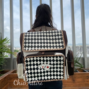 Mochila a cuadros Unisex de gran capacidad, cremallera de cuero genuino a mano, Bolsa duradera deportiva de piel de vaca funcional a la moda - Product Image 1