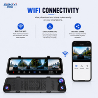 Kamera Dash Cam 4 Saluran Layar Sentuh IPS 10 Inci 1080P WiFi Rekam Berulang Kamera Spion