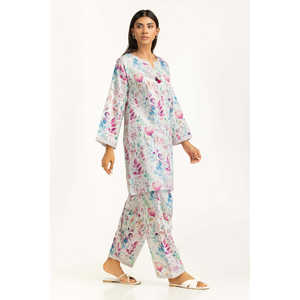 ชุดเซ็ต IUSTTS-1101 สไตล์ลำลอง สำหรับฤดูใบไม้ผลิ/ฤดูร้อน ชุดเครป 2 ชิ้น เสื้อแขนสามส่วน ไซส์ XS - Product Image 1