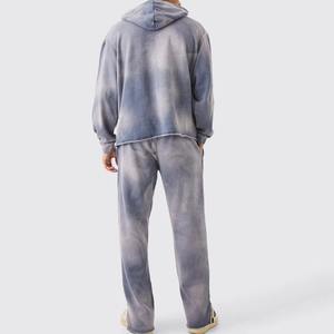 Vente chaude Ensemble de survêtements pour hommes décontractés et tendance Nouveau style 2025 Survêtement pour hommes sur mesure coupe ajustée en couleur unie Service OEM - Product Image 3