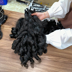 2024 Super Double Funmi Bouncy Curls 100% Extensión de cabello humano virgen 100 gramos Máquina Doble trama para todos los colores - Product Image 1