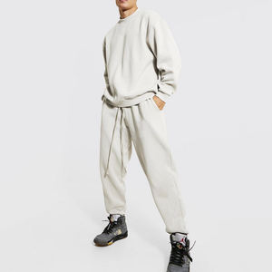 Ensemble de survêtement en nylon respirant avec logo personnalisé pour hommes femmes grande taille sweat de jogging à capuche couleur unie tenue de sport d'hiver - Product Image 4