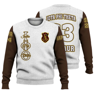 Iota Phi Theta 1963 pull en tricot acrylique Chenille lettre grecque pull fraternité vêtements hiver vêtements grecs - Product Image 1