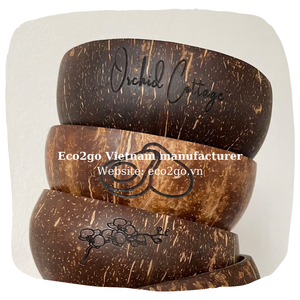 Bol en coquille de noix de coco/bol en coquille de noix de coco gravé par logo en coquille de noix de coco de haute qualité au Vietnam pour contenir des aliments, des smoothies - Product Image 6