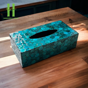 Hot Trend Mother of Pearl <b>Tissue</b> <b>Paper</b> Box Rectangle Box Holder MOP Handmade Wholesale Vietnam Supplier - Product Image 1