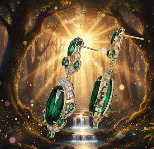 Pendientes Hechos a Mano con Hidro Verde en Múltiples Formas, Plata de Ley 925, Chapados en Oro de 18K, Joyería Fina para Mujer - Product Image 3