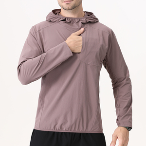 Vestes de jogging légères pour hommes, vêtements de sport de printemps, protection UV, à capuche, pour la randonnée, séchage rapide, coupe-vent, vestes de sport - Product Image 3