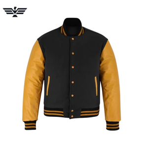 Blouson Bomber Letterman Original de Conception Européenne Personnalisé en Usine, en Laine et Cuir, Tailles Unisexe XXS à 6XL, Hiver - Product Image 3