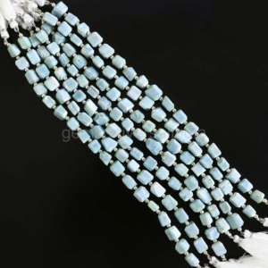 Perles de nacre bleue naturelle facettées, perles de pierres précieuses de nacre bleue en vrac pour la fabrication de bijoux, fournitures en vrac d'un fabricant indien - Product Image 2