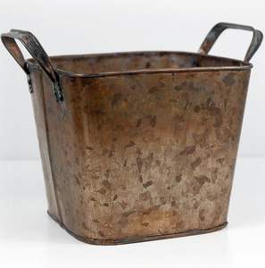 Maceta con forma de cubo de Metal grande de Material galvanizado para decoración de jardín Hotel utilizado con ruedas superventas - Product Image 4