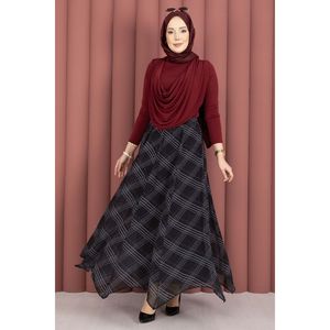 Black Plaid Asymmetrical Chiffon <b>Skirt</b> Soft Breathable Cotton Digital Print Sweet Ball Gown Design XS Size Empire Short - Product Image 1