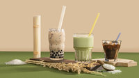 Nouveau Tapioca jetable écologique biodégradable farine à boire pailles de riz comestibles de haute qualité du Vietnam