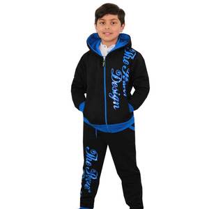 ชุดวอร์มเด็กสีดำและสีน้ำเงิน ผลิตในปากีสถาน รับสกรีนโลโก้ตามแบบ - Product Image 4