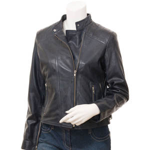 Chaqueta de Cuero para Mujer, Diseño Nuevo, Única, Genuina, de Venta Caliente, Transpirable, Teñida Lisa, al por Mayor, Nueva Moda - Product Image 1