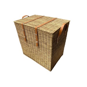 Panier de rangement en rotin avec fermeture en cuir, panier de rangement artisanal, vente en gros, écologique, fabriqué au Vietnam - Product Image 3