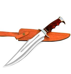 Couteau artisanal en acier D2, 18 pouces, grand couteau Bowie à lame fixe pleine soie, couteaux de chasse avec manche en bois de rose - Product Image 4