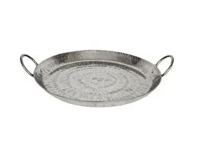 Offre spéciale Plateau en aluminium plaqué or de luxe Assiette de chargeur de qualité Vaisselle Plateau de serveur de nourriture Métal poli brillant Art Déco - Product Image 6