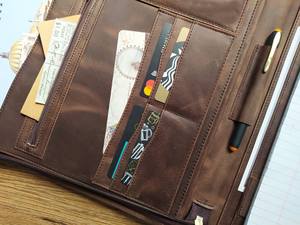 Estuche para cuaderno Almacenamiento Cremallera Organizador de cuero Logotipo personalizado Portafolio LAP-0012 - Product Image 5