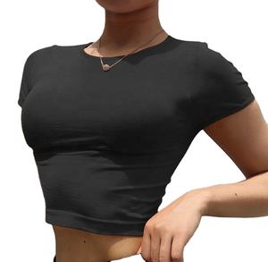 Camisetas Cortas para Mujer, Más Vendidas, 100% Algodón, Secado Rápido, Ecológicas, Transpirables, Cuello en V, Manga Corta, Personalizadas, para Gimnasio, Casuales - Product Image 2